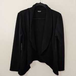 HEIMISH USA Black Draped Open Front Blazer Office Business Women's Size XL*